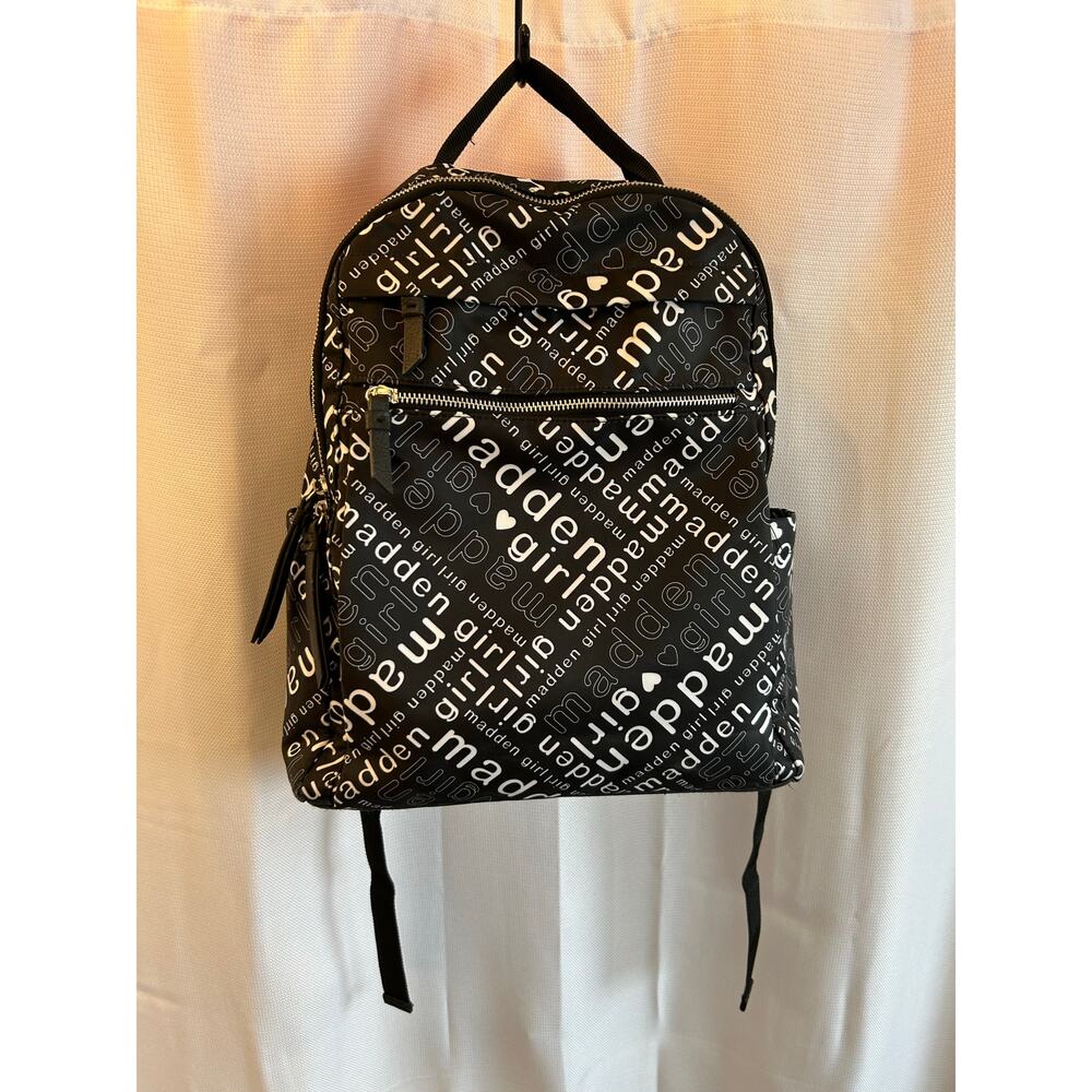 Madden Girl Backpack Black White Print